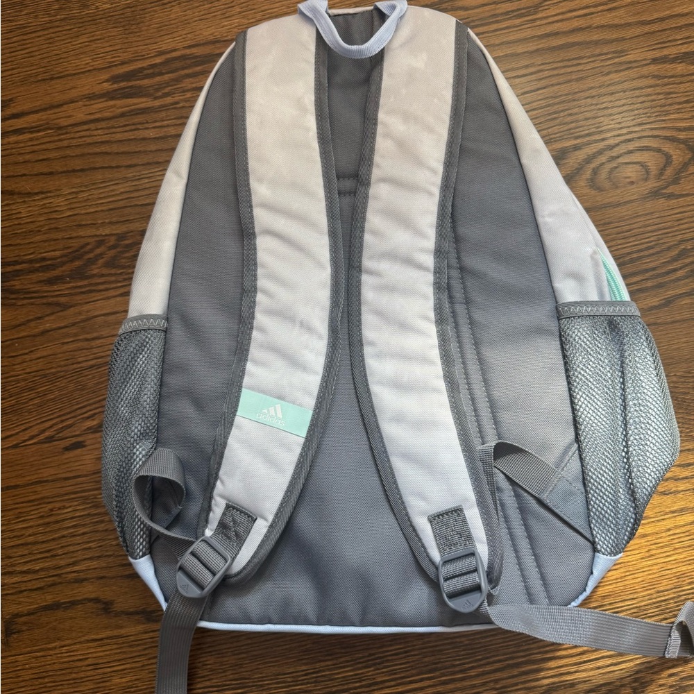 Adidas “Foundation 6” Backpack in Light Gray stone wash, Mint And Light Blue - Picture 2 of 4